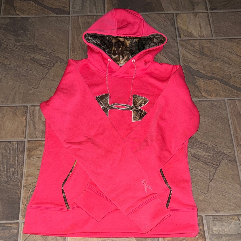 Under Armour Pink Hoodie with Camo Logo